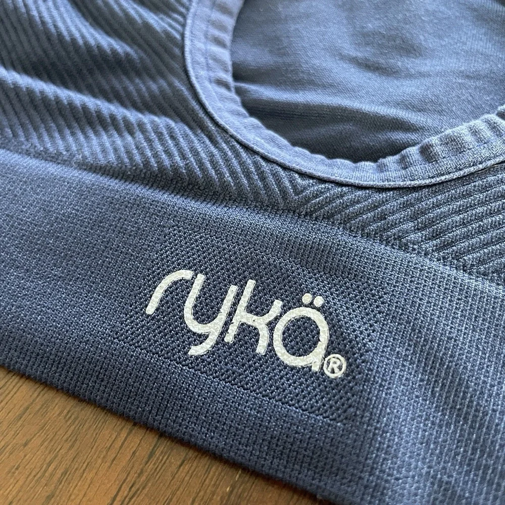 Women's Ryka Strappy Crossback Sports Bra Size‎ Large Blue No Cups